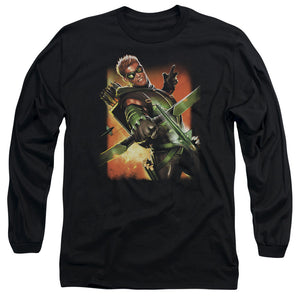 Jla Green Arrow #1 Mens Long Sleeve Shirt Black