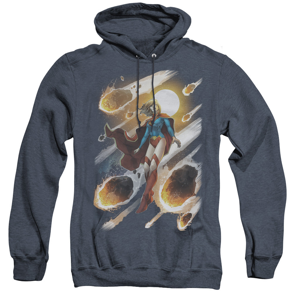 Jla Supergirl #1 Heather Mens Hoodie Navy Officially Licensed
