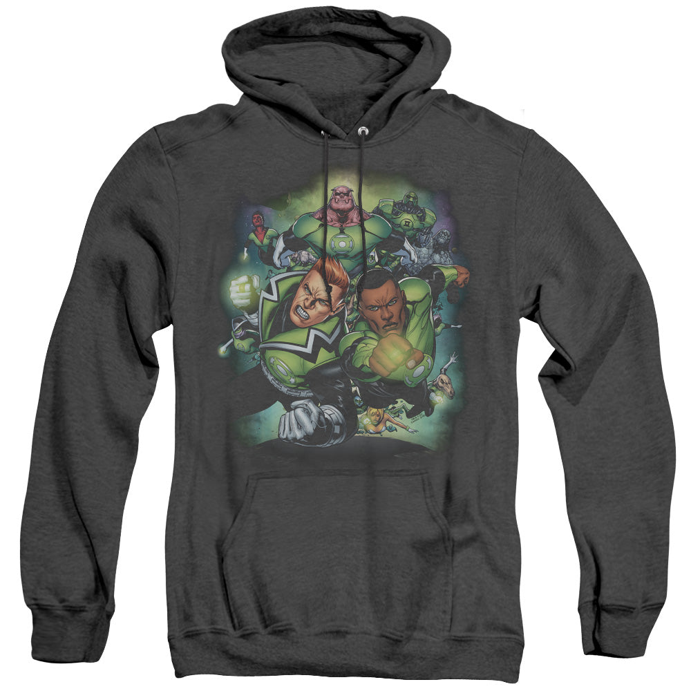 Green Lantern Corps #1 Heather Mens Hoodie Black Officially Licensed