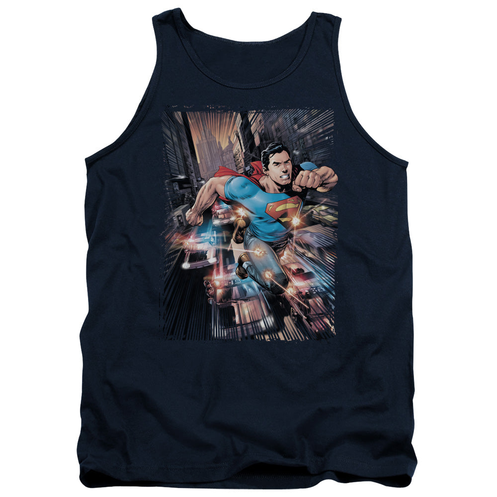 Superman Action Comics #1 Mens Tank Top Shirt Navy