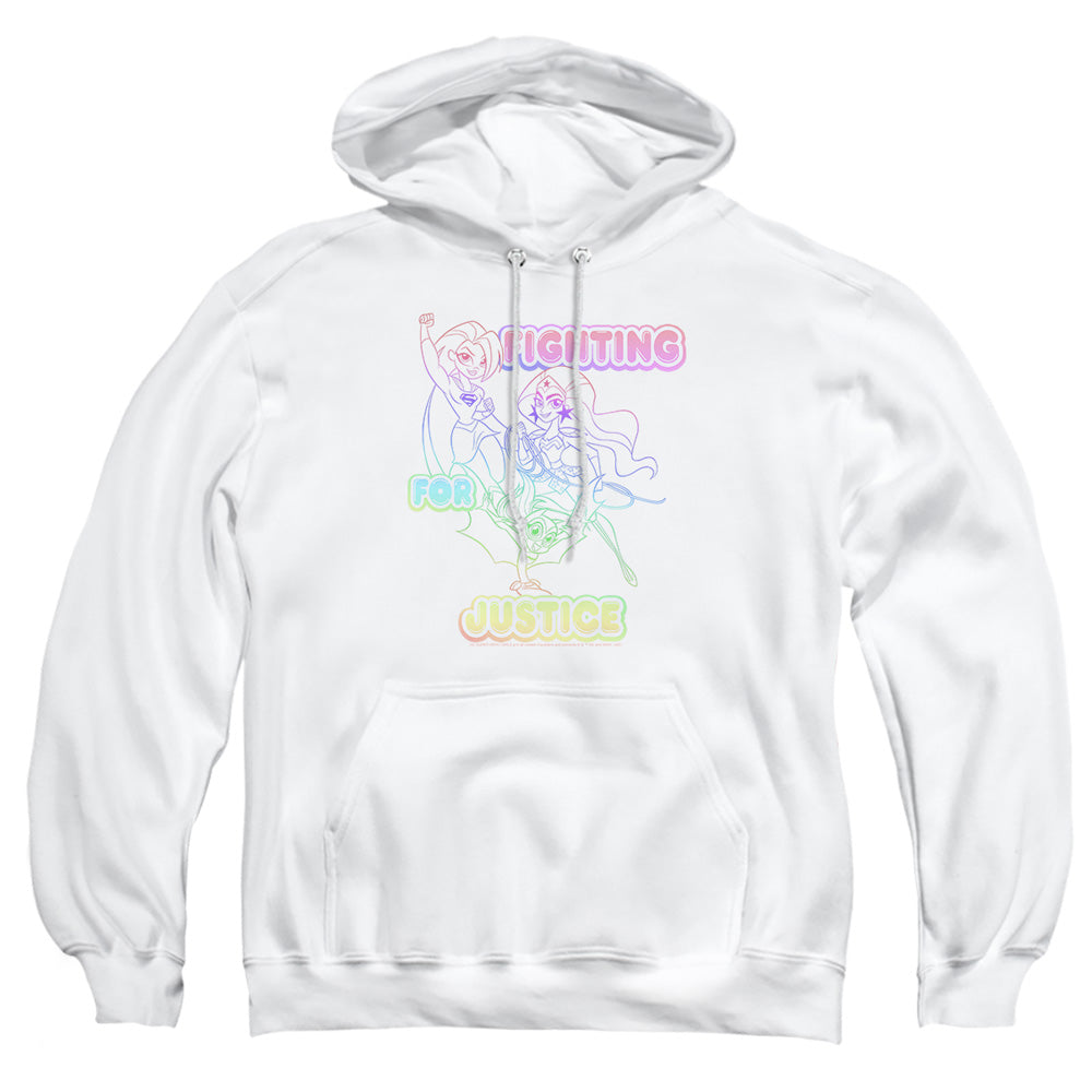 Dc Superhero Girls Fighting For Justice Mens Hoodie White Officially Licensed