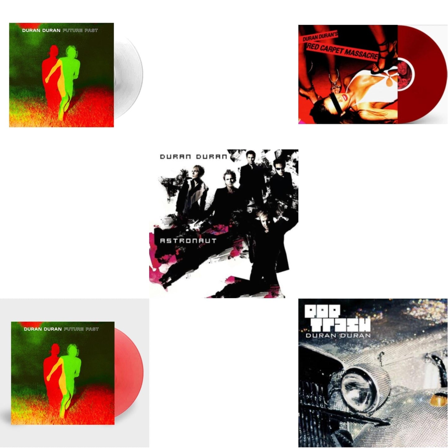 Duran Duran - Future Past & Future Past (Transparent Red LP Vinyl) (I) & Astronaut (Milky Clear Vinyl/2LP) (I) & Red Carpet Massacre (Translucent Ruby Vinyl/2LP) (I) & Pop Trash (2LP)