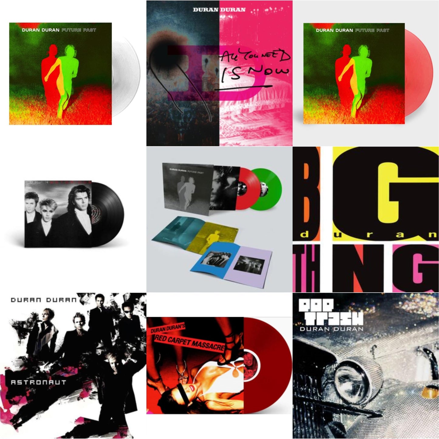 Duran Duran - Future Past & Future Past (Transparent Red LP Vinyl) (I) & All You Need Is Now (Magenta Vinyl/2LP) (I) & Astronaut (Milky Clear Vinyl/2LP) (I) & Red Carpet Massacre (Translucent Ruby Vinyl/2LP) (I) & Future Past (Complete Edition/2LP) &