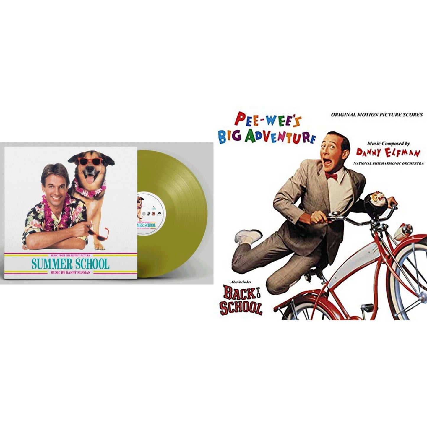 Danny Elfman - Pee-Wee's Big Adventure Ost (Red LP Vinyl) & Summer School Ost (Random Seafoam Green Or Beer Yellow LP Vinyl/Remastered/45RPM/Gatefold/Limited)