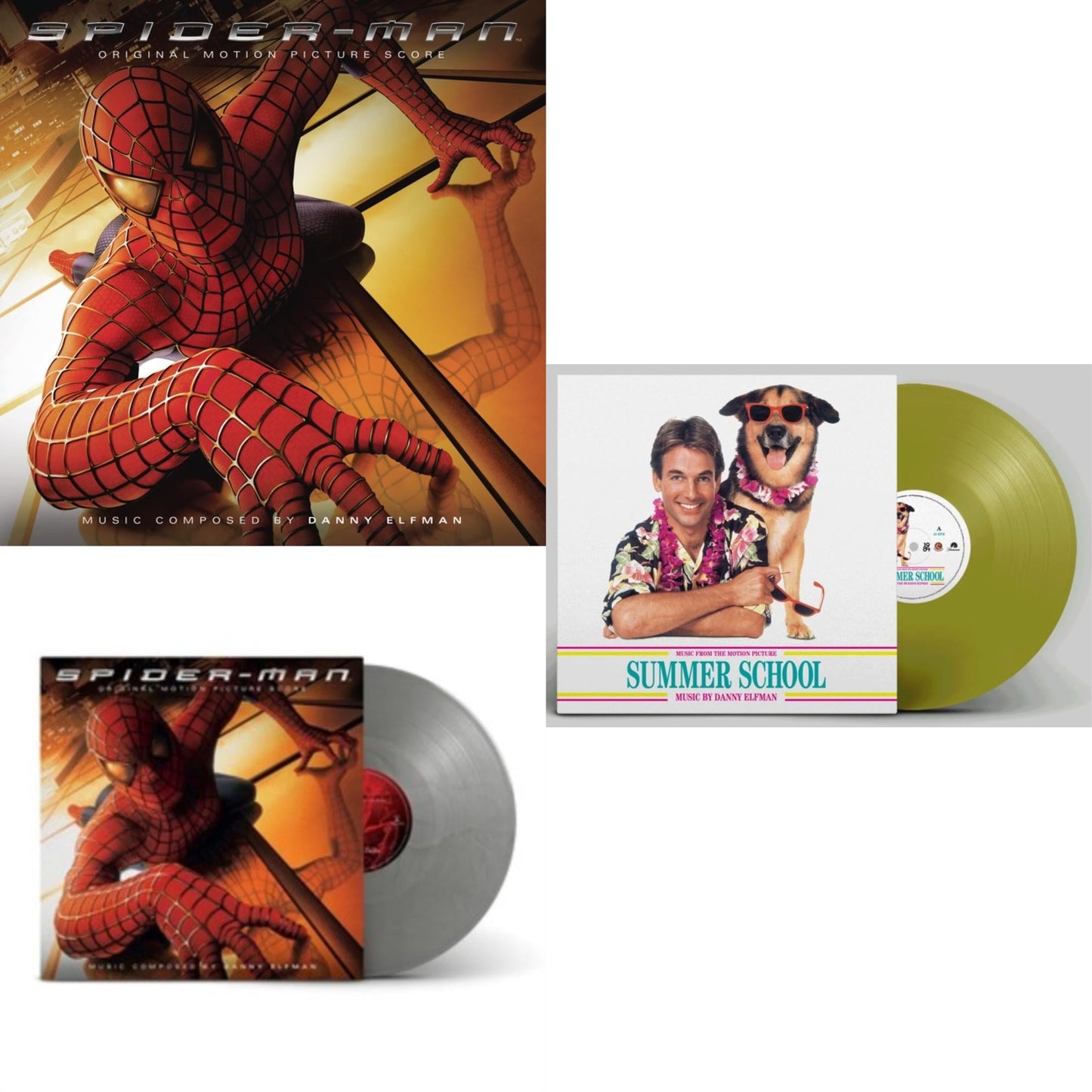 Danny Elfman - Spider-Man Ost (20Th Anniversary/180G) & Spider-Man Ost (20Th Anniversary/180G/Silver LP Vinyl) & Summer School Ost (Random Seafoam Green Or Beer Yellow LP Vinyl/Remastered/45RPM/Gatefold/Limited)