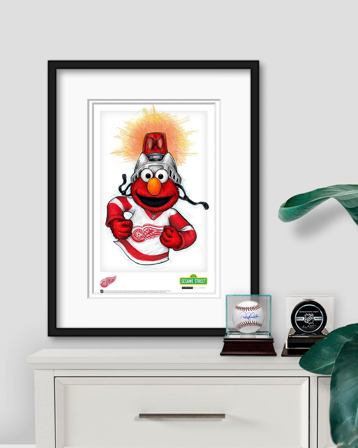 Elmo Loves Goals! x NHL Red Wings Limited Edition Art Print