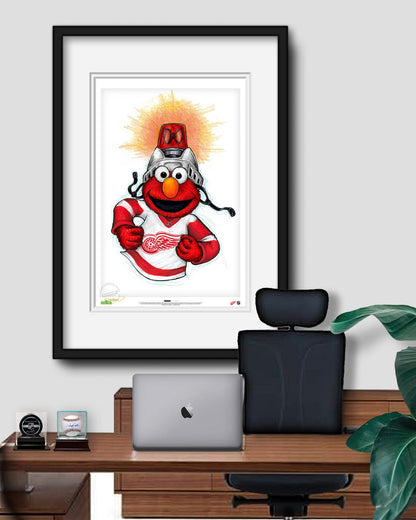 Elmo Loves Goals! x NHL Red Wings Limited Edition Art Print