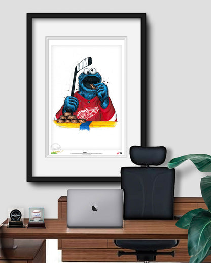 Cookie Monster x NHL Red Wings Limited Edition Art Print