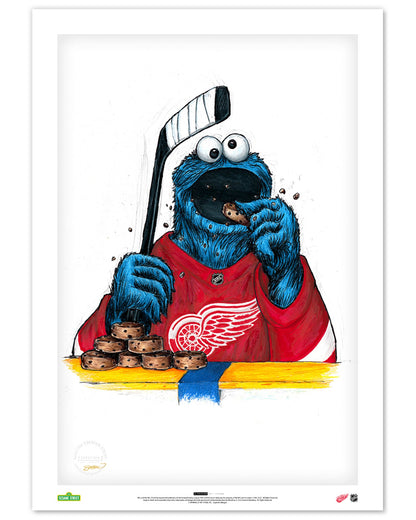 Cookie Monster x NHL Red Wings Limited Edition Art Print