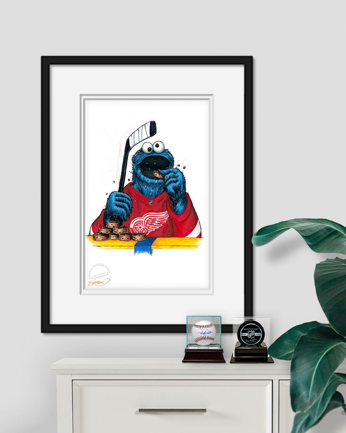Cookie Monster x NHL Red Wings Limited Edition Art Print
