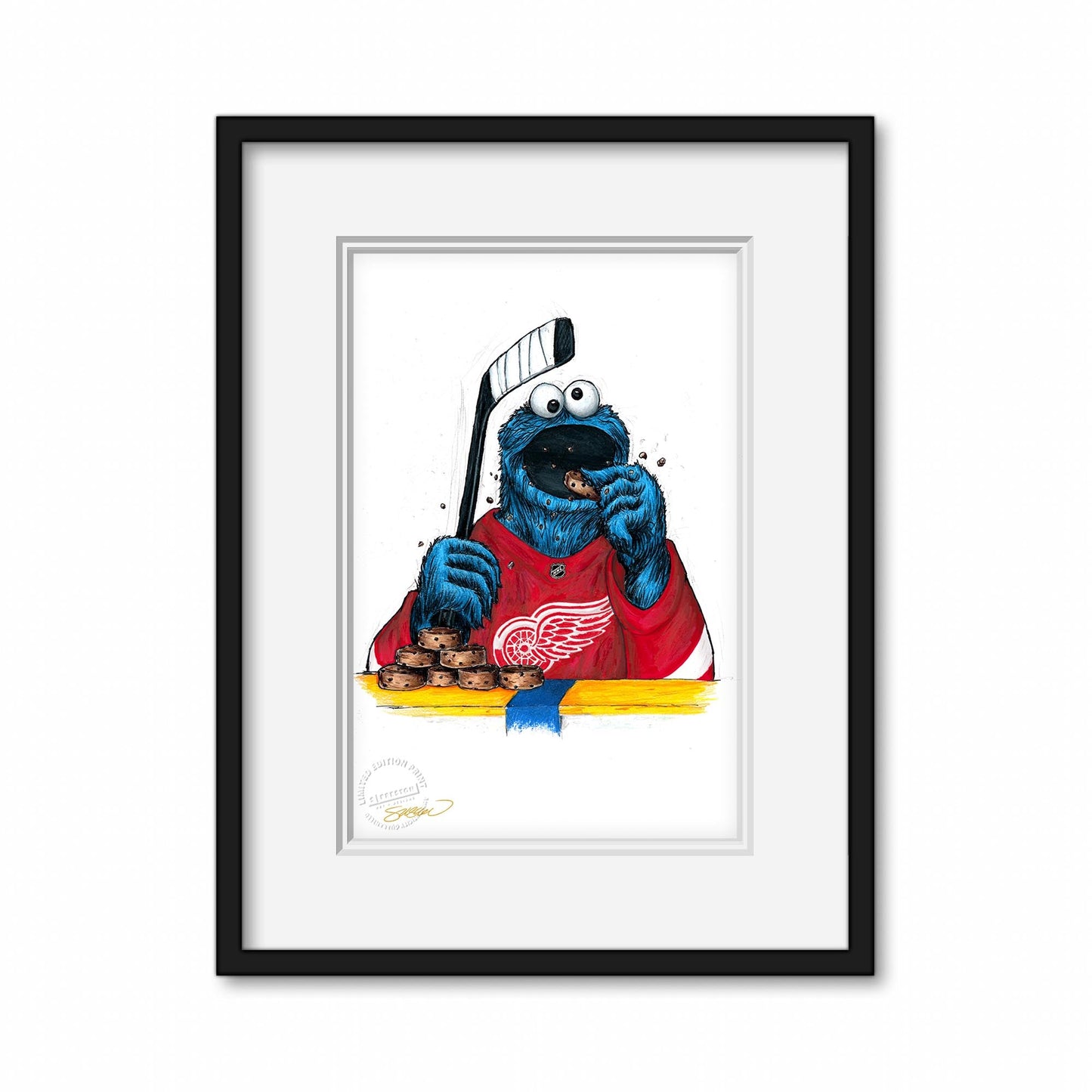 Cookie Monster x NHL Red Wings Limited Edition Art Print