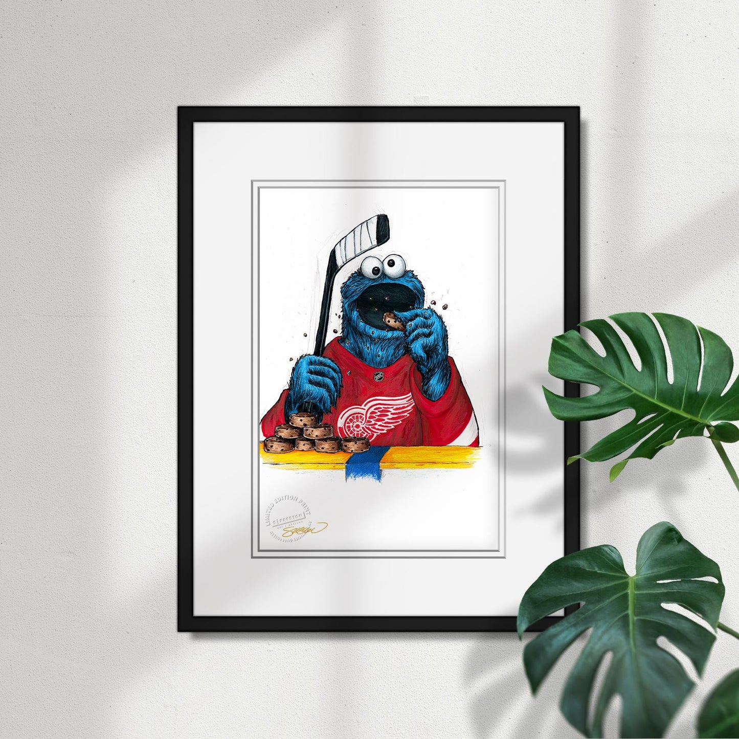Cookie Monster x NHL Red Wings Limited Edition Art Print