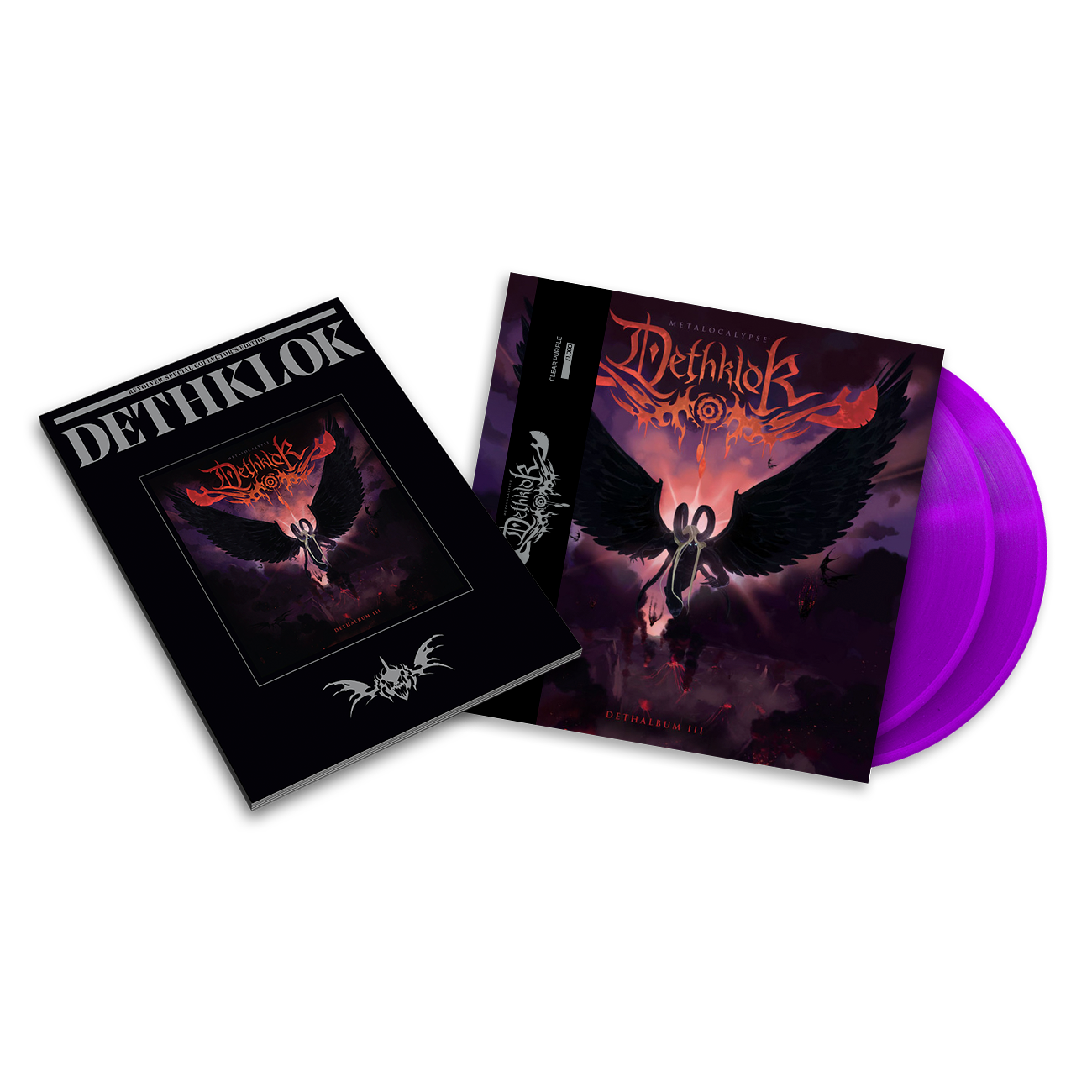 Dethklok 'Dethalbum Iii' Clear Purple LP + Dethklok X Revolver Special Collector's Edition Vinyl Record