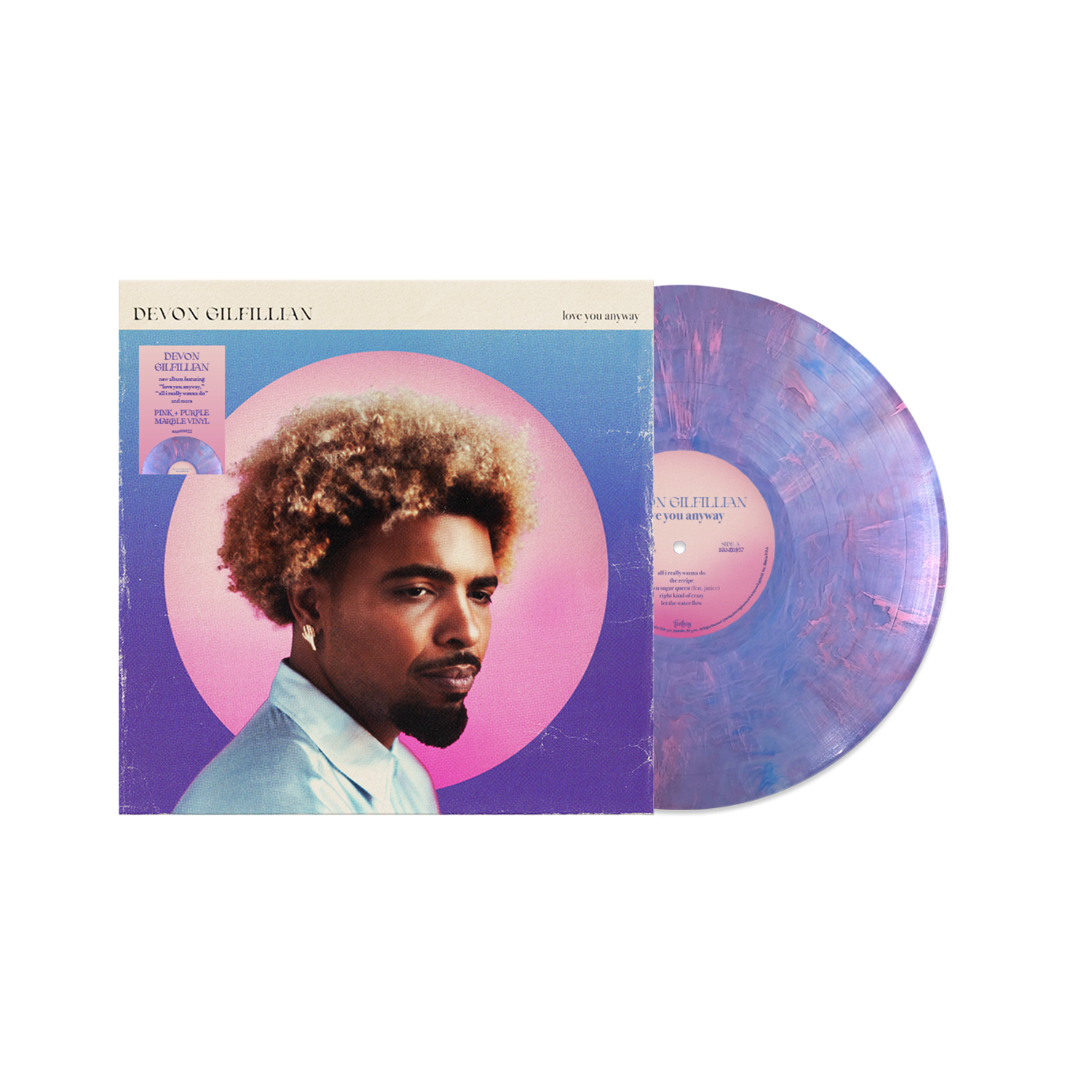 Devon Gilfillian - Love You Anyway - Pink / Purple Marbled Vinyl Record