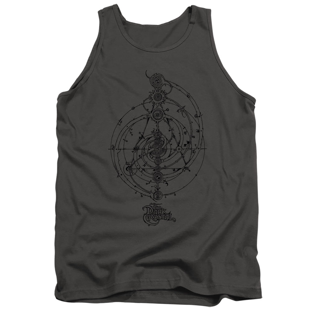 Dark Crystal Dream Spiral Mens Tank Top Shirt Charcoal