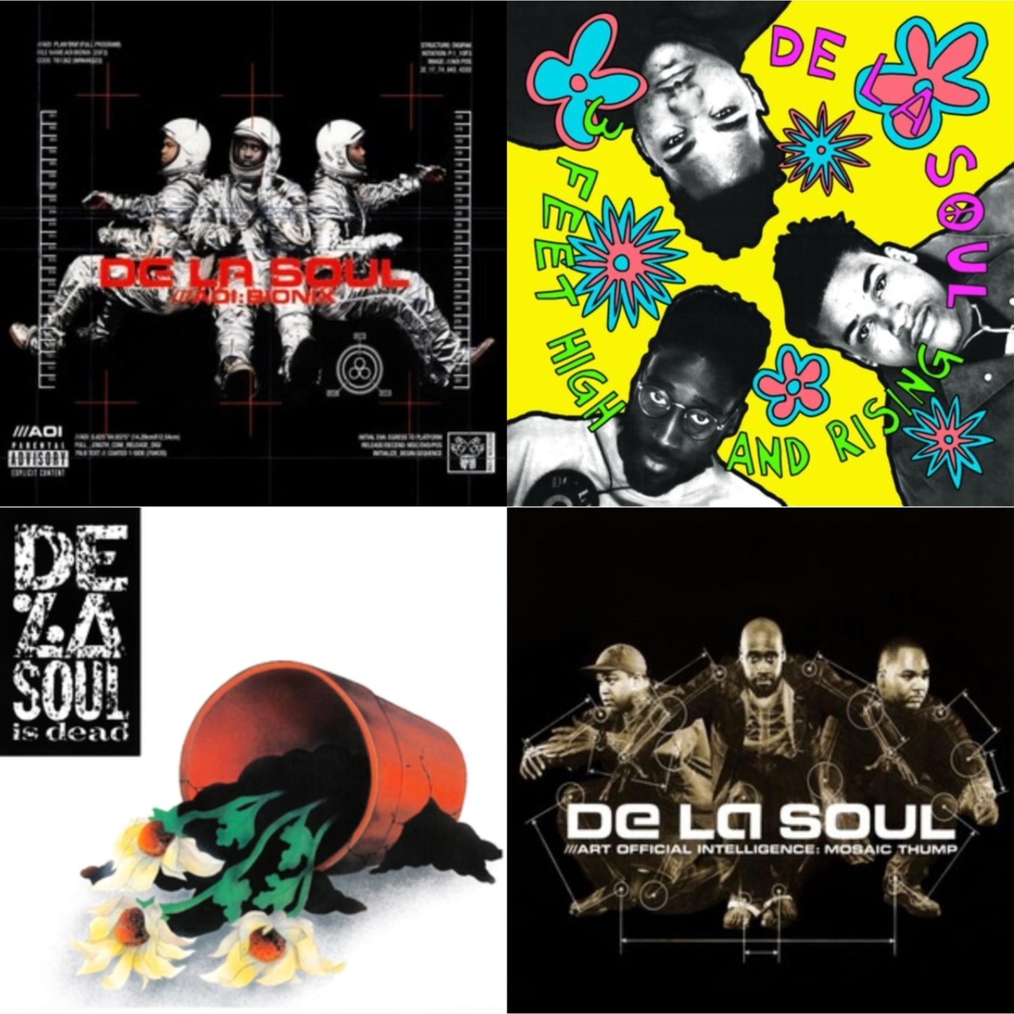 De La Soul - Aoi: Bionix (Remaster/2LP) & 3 Feet High & Rising (2LP/Yellow Vinyl) & De La Soul Is Dead (2LP) & Art Official Intelligence: Mosaic Thump (Remaster)