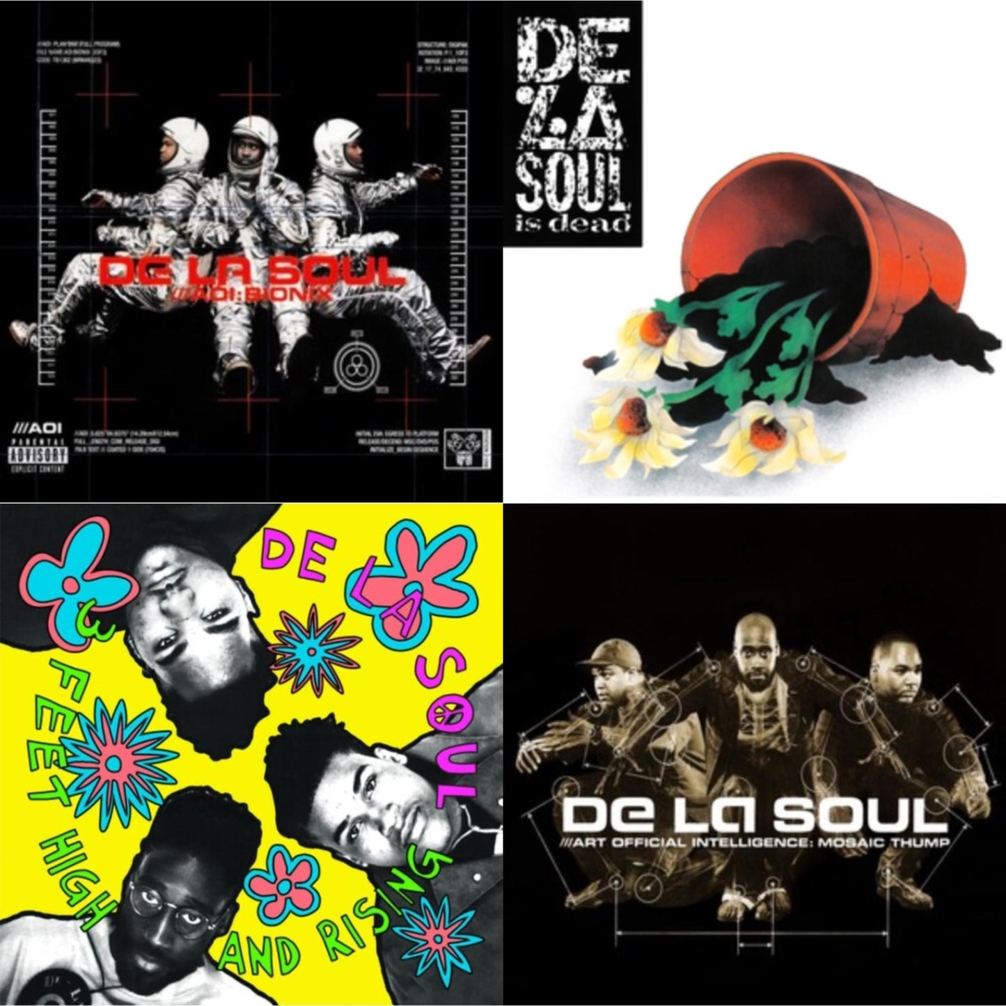 De La Soul - Aoi: Bionix (Remaster/2LP) & De La Soul Is Dead (2LP) & 3 Feet High & Rising (2LP/Yellow Vinyl) & Art Official Intelligence: Mosaic Thump (Remaster)