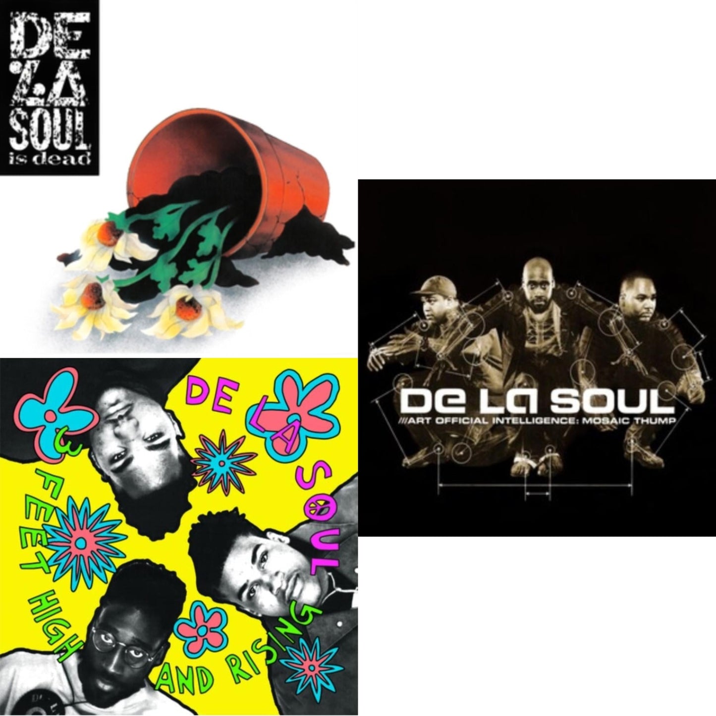 De La Soul - 3 Feet High & Rising (2LP/Yellow Vinyl) & De La Soul Is Dead (2LP) & Art Official Intelligence: Mosaic Thump (Remaster)