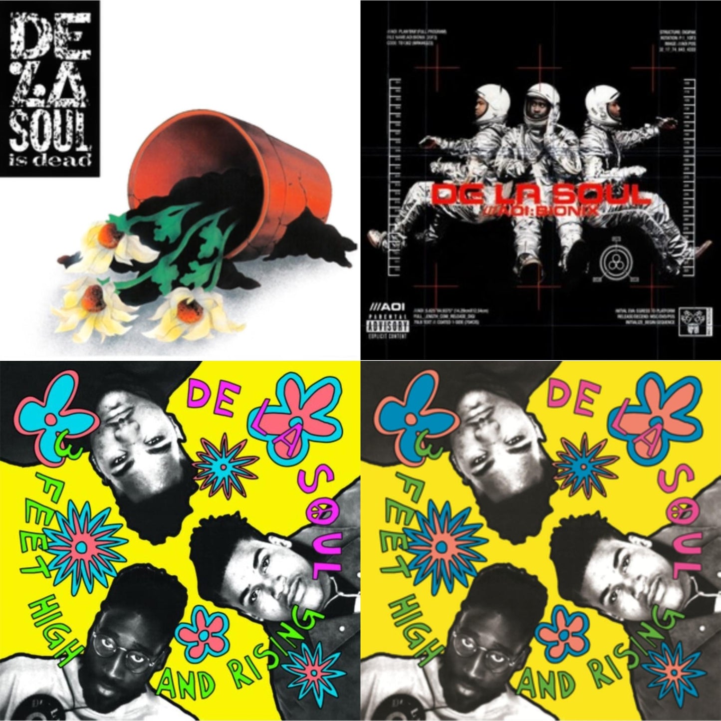 De La Soul - De La Soul Is Dead (2LP) & Aoi: Bionix (Remaster/2LP) & 3 Feet High & Rising (2LP/Yellow Vinyl) & 3 Feet High & Rising (2LP)