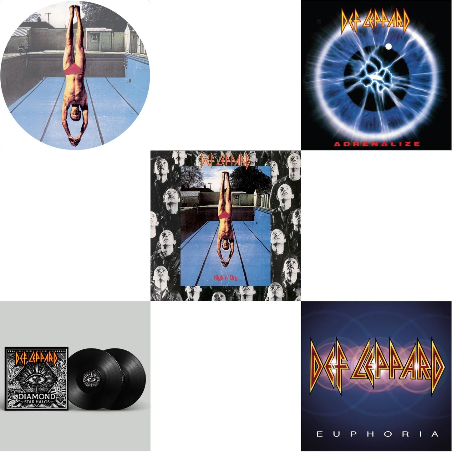Def Leppard - High 'N' Dry (Picture Dsic) & Diamond Star Halos (2LP) & High N Dry & Adrenalize (2LP) & Euphoria (2LP)