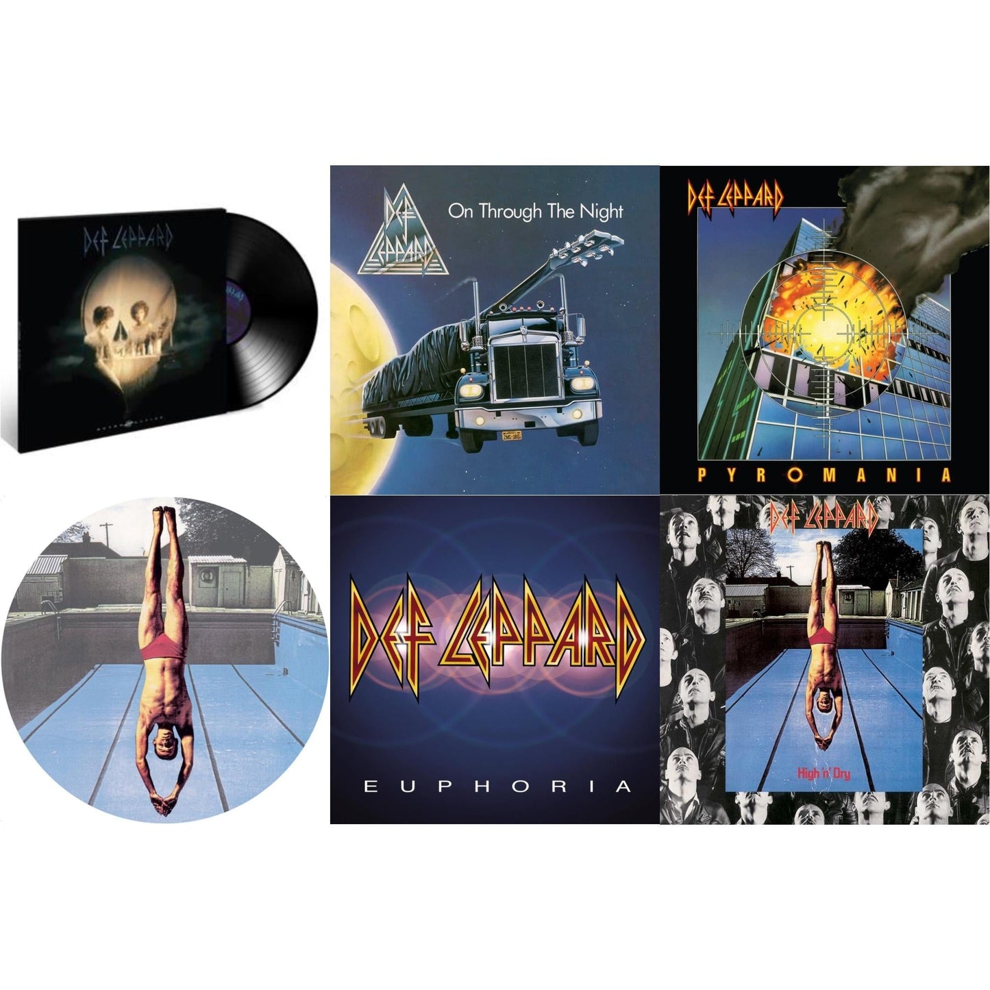 Def Leppard - Retro Active (2LP) & On Through The Night & Pyromania (40Th Anniversary) (Deluxe/2LP) & High 'N' Dry (Picture Dsic) & Euphoria (2LP) & High N Dry
