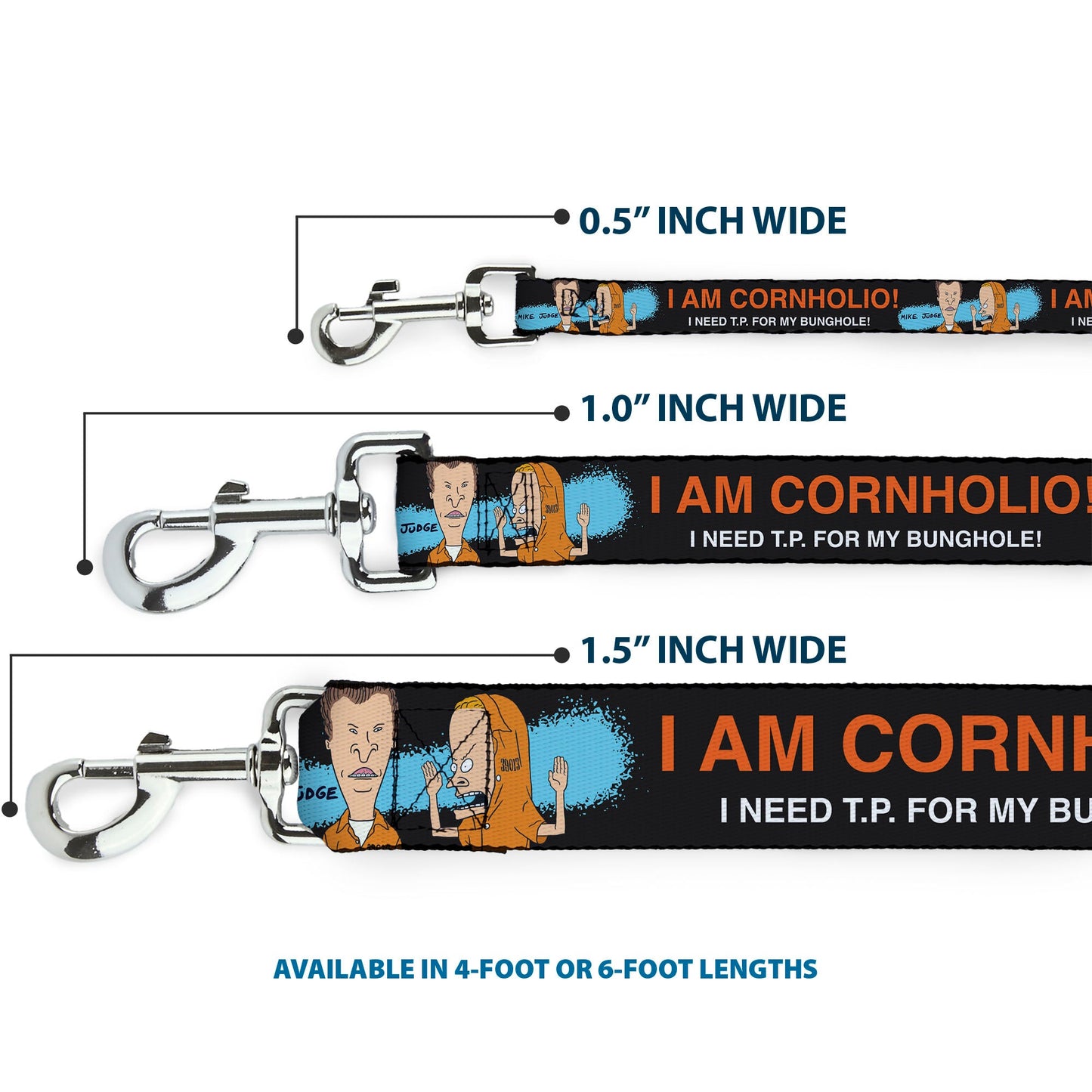 Beavis and Butthead I Am Cornholio Pose Dog Leash