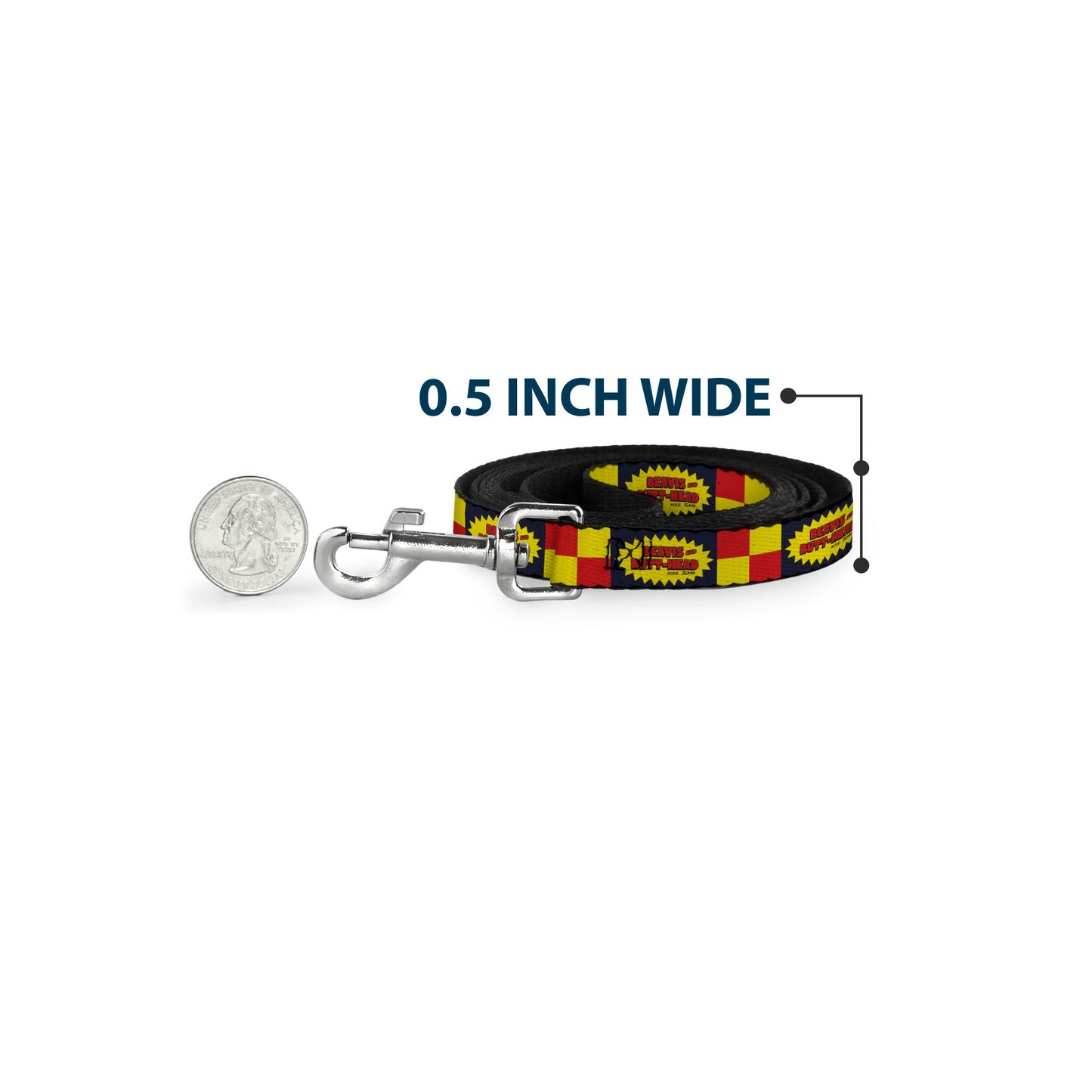Beavis and Butthead Title Logo Checker Dog Leash
