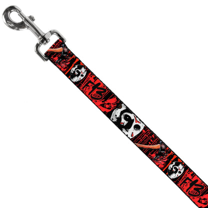 Friday The 13th Jason Mask Blood Splatter Dog Leash
