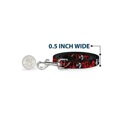 Friday The 13th Jason Mask Blood Splatter Dog Leash