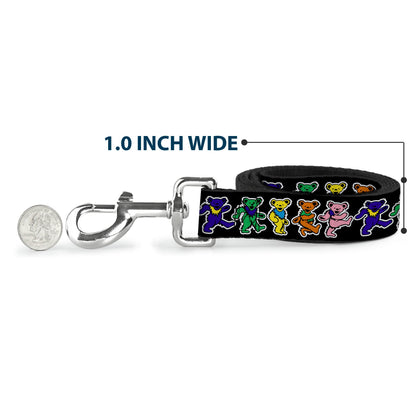 Grateful Dead Dancing Bears Black Dog Leash