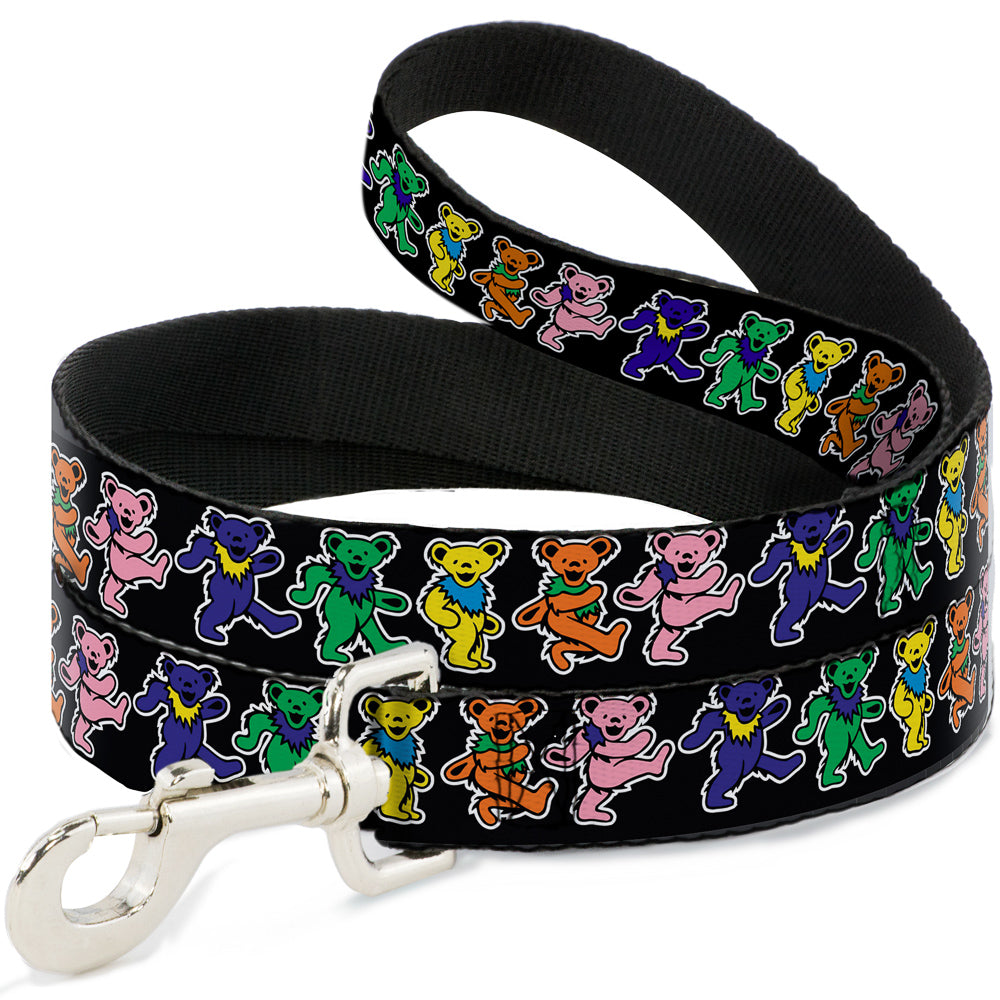 Grateful Dead Dancing Bears Black Dog Leash