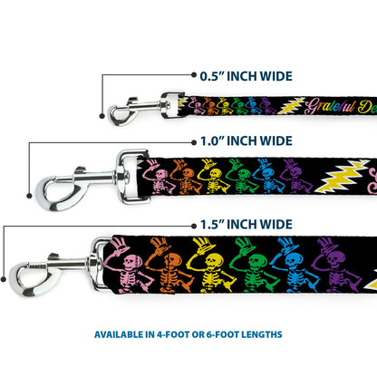 Grateful Dead Script With Bears & Skeletons Dog Leash