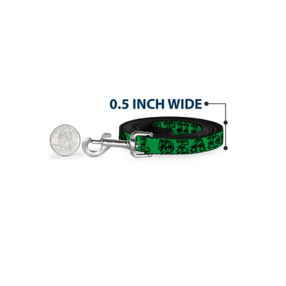 Grateful Dead Text with Skull & Roses Dog Leash