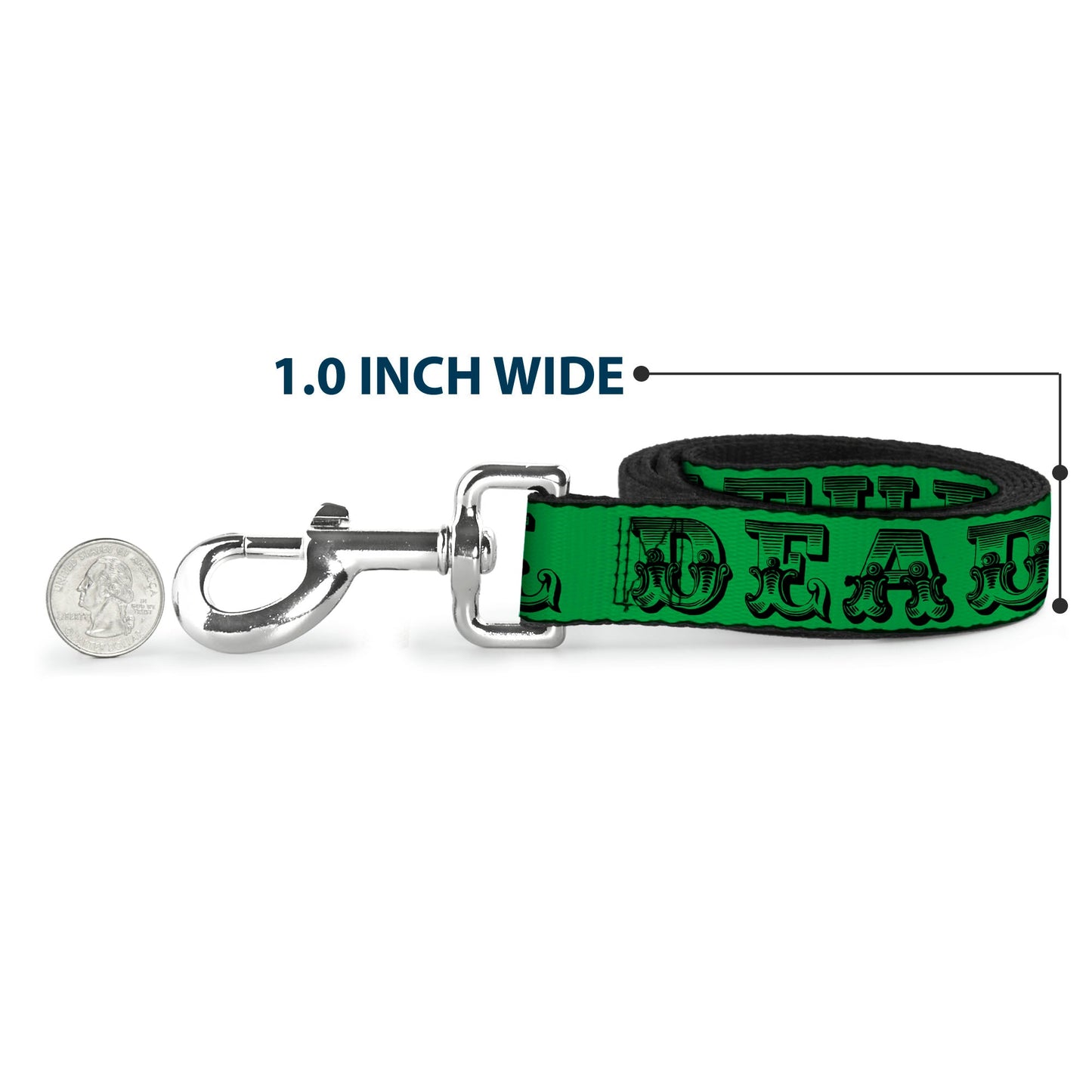 Grateful Dead Text with Skull & Roses Dog Leash