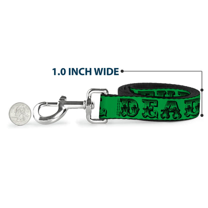 Grateful Dead Text with Skull & Roses Dog Leash