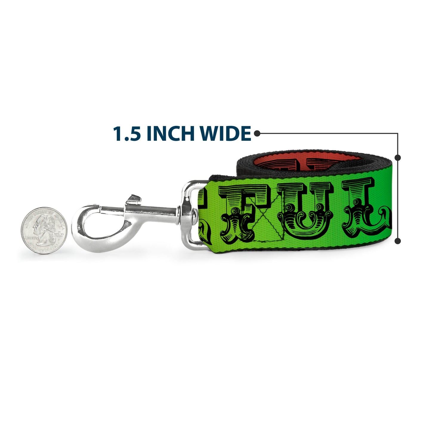 Grateful Dead Text With Skull & Roses Rainbow Fade Dog Leash
