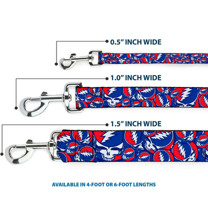 Grateful Dead Steal Your Face Stacked Dog Leash