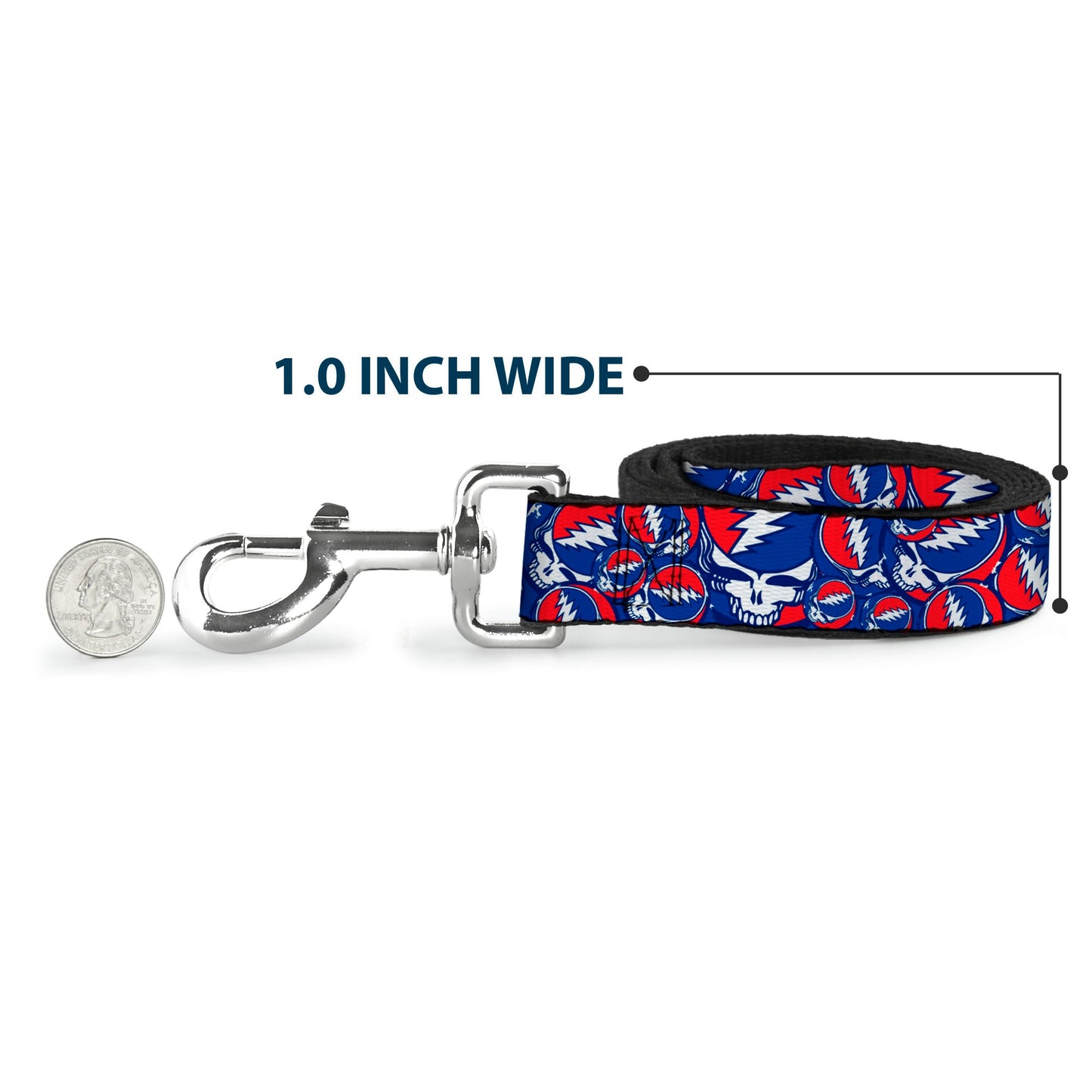 Grateful Dead Steal Your Face Stacked Dog Leash