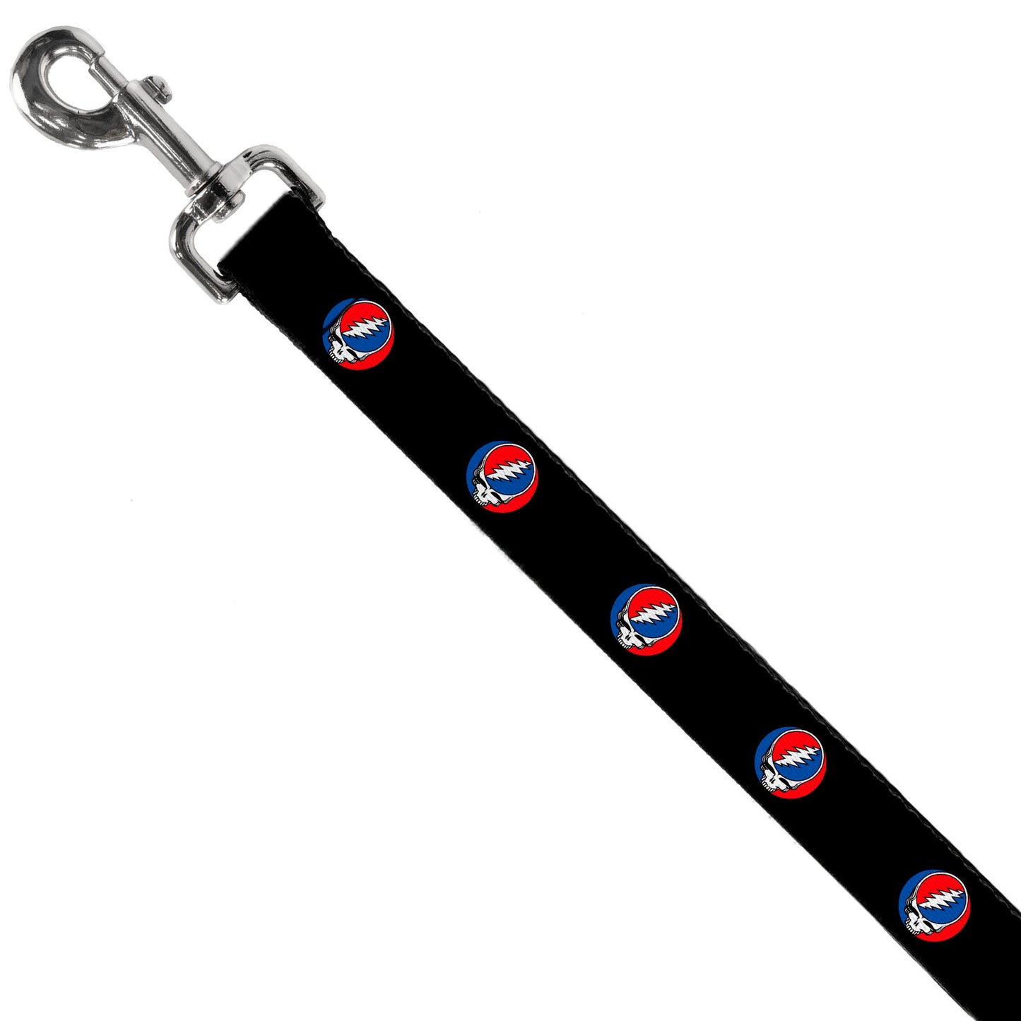 Grateful Dead Steal Your Face Repeat Black Dog Leash