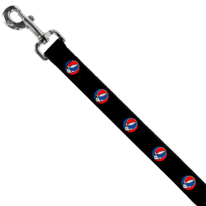 Grateful Dead Steal Your Face Repeat Black Dog Leash