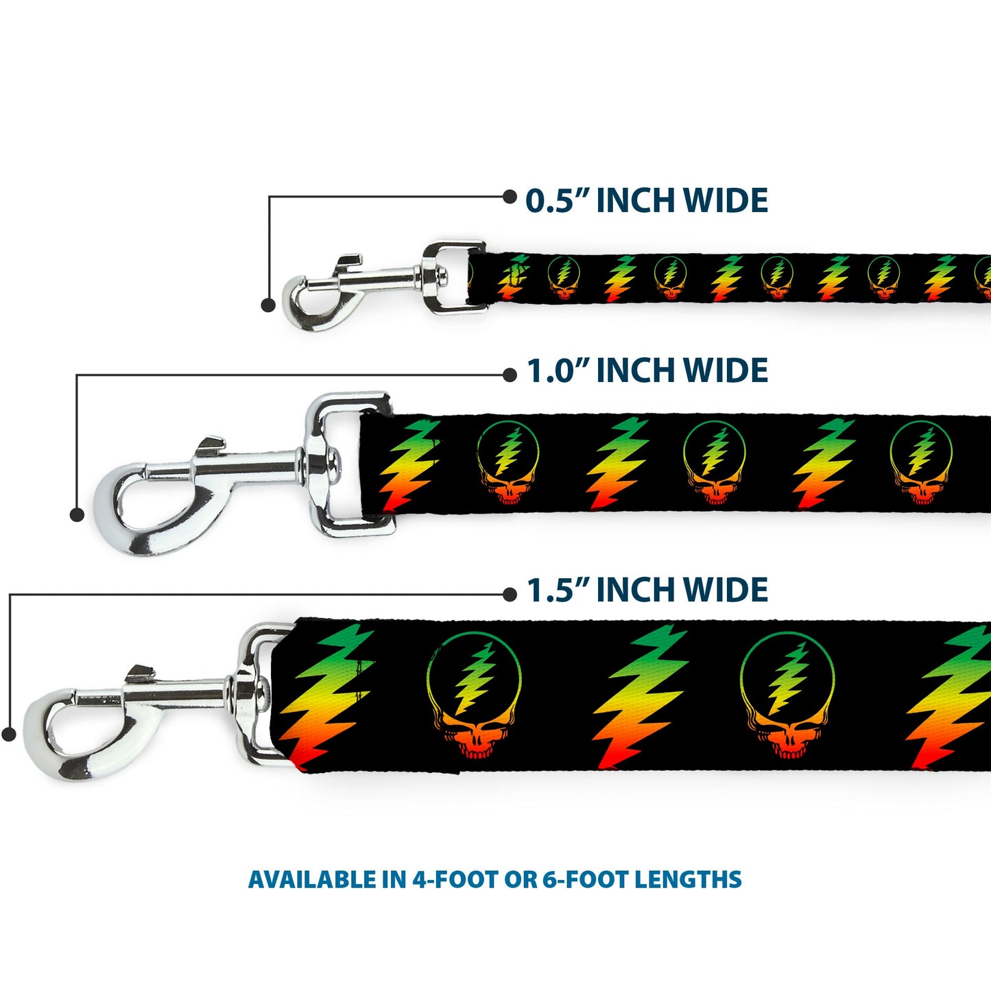 Grateful Dead Steal Your Face With Lightning Bolt Dog Leash