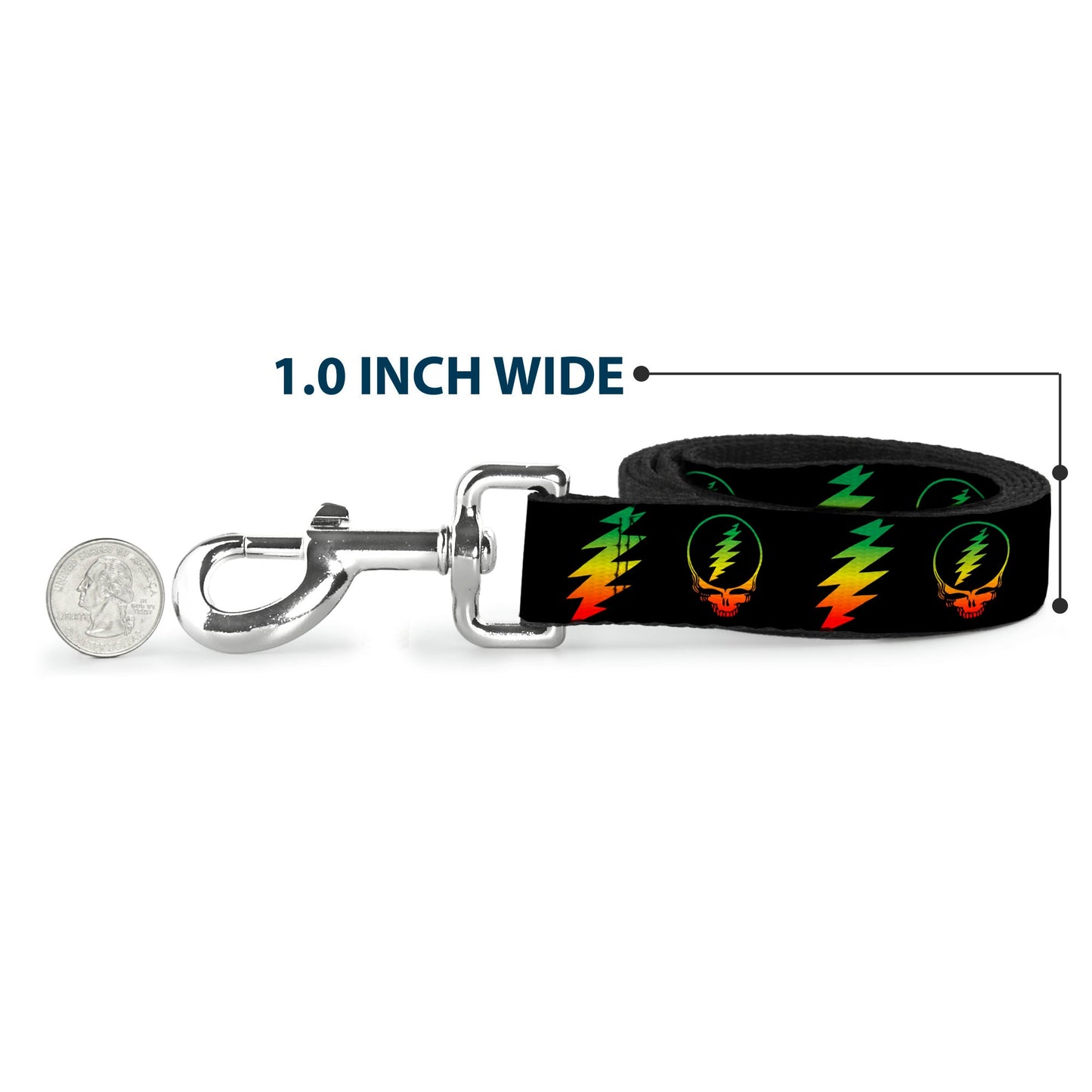 Grateful Dead Steal Your Face With Lightning Bolt Dog Leash