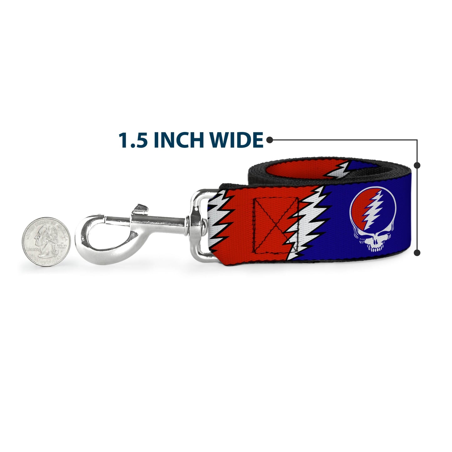 Grateful Dead Steal Your Face With Lightning Bolt Dog Leash