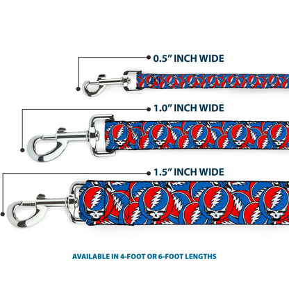 Grateful Dead Steal Your Face Logo Stacked Dog Leash