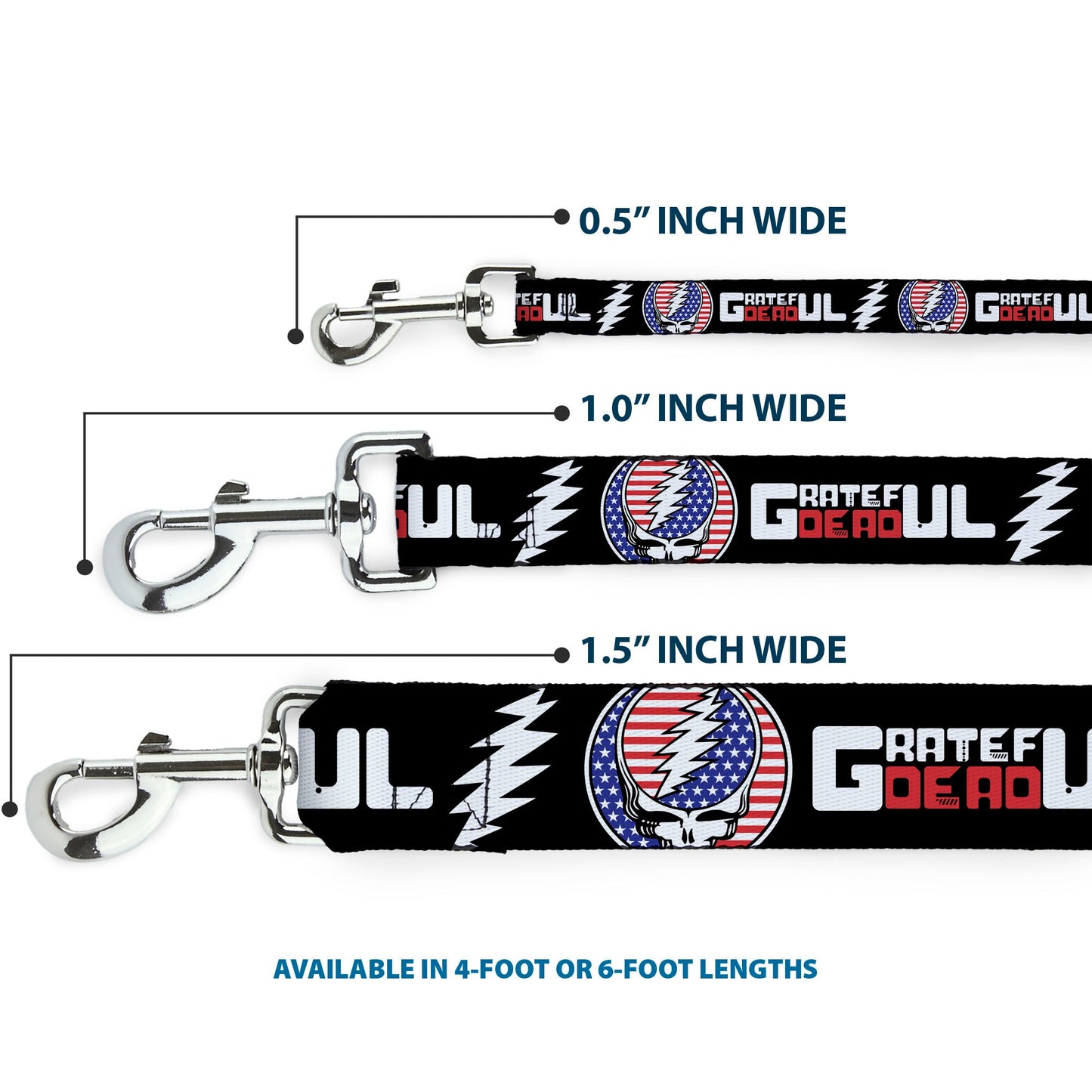 Grateful Dead Steal Your Face Stars and Stripes Dog Leash
