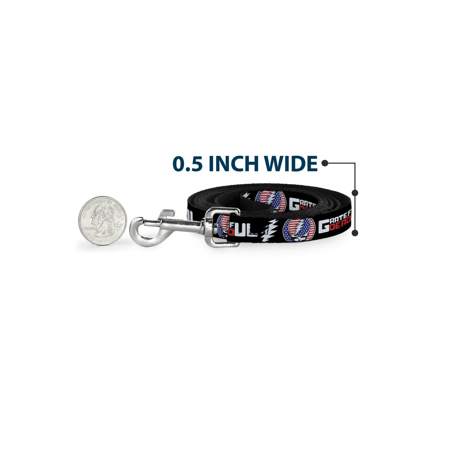 Grateful Dead Steal Your Face Stars and Stripes Dog Leash