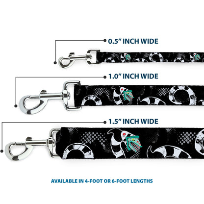 Dog Leash - Beetlejuice Sandworm Healftone Repeat Black/Gray