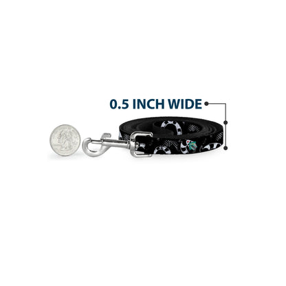 Dog Leash - Beetlejuice Sandworm Healftone Repeat Black/Gray