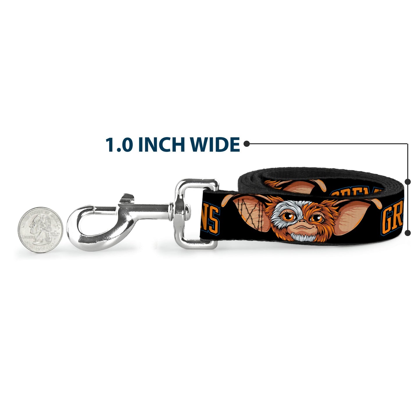 Gremlins 1984 Gizmo Face Black Dog Leash