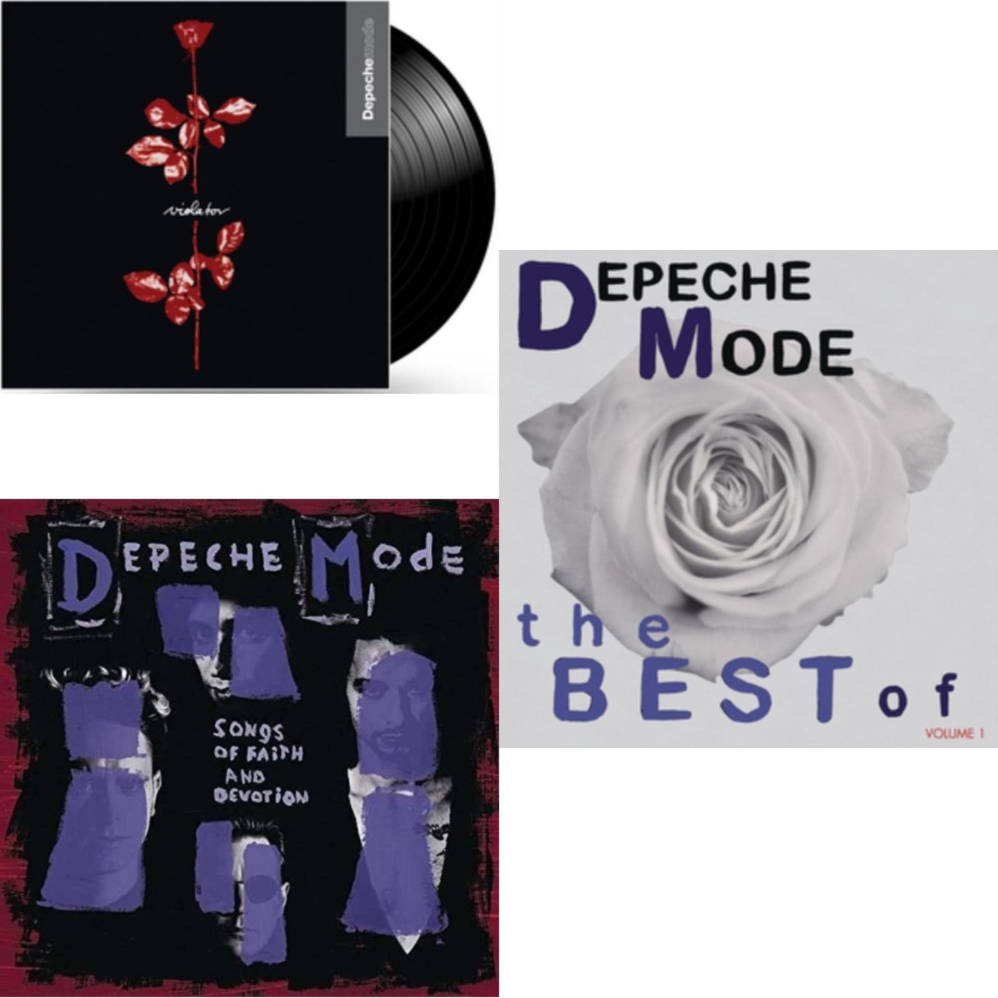 Depeche Mode - Violator (180G) & Songs Of Faith And Devotion (180G) & Best Of Depeche Mode Vol.1 - LP Vinyl Bundle